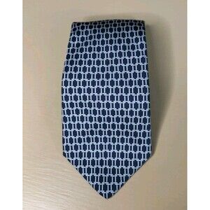 Jos. A. Bank Executive Collection Silk Tie Navy Blue Cream Geometric Pattern USA